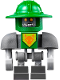 Minifig No: nex103  Name: Aaron Bot - Dark Bluish Gray Shoulders and Green Helmet
