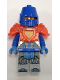Minifig No: nex122  Name: Royal Soldier / King's Guard - Blue Helmet with Eye Slit, Trans-Neon Orange Armor