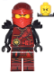 Minifig No: njo0277  Name: Kai - The Hands of Time, Black Armor, Dual Sided Head