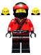 Minifig No: njo0349  Name: Kai - The LEGO Ninjago Movie, Fire Mech Driver