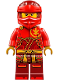 Minifig No: njo0858  Name: Kai - Dragons Rising, Tunic with Large Armor Plates, Dark Red and Red Head Wrap