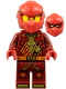 Minifig No: njo0930  Name: Kai - Dragons Rising, Tunic with Shoulder Armor, Dark Red and Red Head Wrap