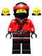 Minifig No: njo349  Name: Kai - The LEGO Ninjago Movie, Fire Mech Driver