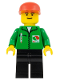 Minifig No: oct020  Name: Octan - Green Jacket with Pen, Black Legs, Red Cap
