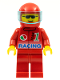 Minifig No: oct030  Name: Octan - Racing, Red Legs, Red Helmet, Trans-Light Blue Visor