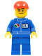 Minifig No: oct066  Name: Octan - Blue Oil, Blue Legs, Red Short Bill Cap, Crooked Smile