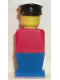 Minifig No: old014  Name: Legoland - Red Torso, Blue Legs, Black Hat