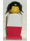 Minifig No: old026  Name: Legoland - White Torso, Red Legs, Black Pigtails Hair