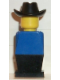 Minifig No: old030  Name: Legoland - Blue Torso, Black Legs, Black Cowboy Hat