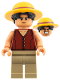 Minifig No: op027  Name: Monkey D. Luffy - Hair Combo, Straw Hat with Black Hair, Dark Tan Legs