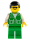 Minifig No: pck019  Name: Jacket Green with 2 Large Pockets - Green Legs, Black Male Hair