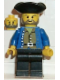Minifig No: pi033  Name: Pirate Brown Shirt, Black Legs, Black Pirate Triangle Hat