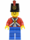 Minifig No: pi135  Name: Imperial Soldier II - Shako Hat Printed, Blue Legs, Male (Undetermined Eyebrows)