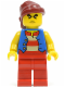 Minifig No: pi145  Name: Pirate Blue Vest, Red Legs, Dark Red Bandana, Bushy Eyebrows