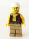 Minifig No: pi158  Name: Old Pirate - Vest and Anchor, Crooked Smile and Scar