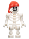 Minifig No: pi195  Name: Skeleton - Standard Skull, Bent Arms Vertical Grip, Red Bandana with Double Tail in Back