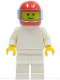 Minifig No: pln006  Name: Plain White Torso with White Arms, White Legs, Red Helmet