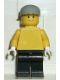 Minifig No: pln092  Name: Plain Yellow Torso with Yellow Arms, Black Legs, Light Gray Cap