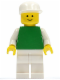 Minifig No: pln135  Name: Plain Green Torso with White Arms, White Legs, White Cap