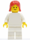 Minifig No: pln143  Name: Plain White Torso with White Arms, White Legs, Red Female Hair