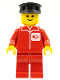 Minifig No: post005  Name: Post Office - Red Legs, Black Hat