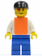 Minifig No: rac028a  Name: F1 - Cameraman - Brown Hair, Orange Vest without Stickers