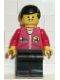 Minifig No: rep001  Name: Repair - Red Shirt with Zipper and Wrench Pattern, Black Legs, Black Male Hair