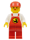 Minifig No: rep006  Name: Repair - Overalls Red with Wrench Pattern, Red Legs, Red Cap