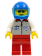 Minifig No: res004  Name: Coast Guard 1 - Red Legs, Blue Helmet, Trans-Light Blue Visor