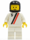 Minifig No: s010  Name: 'S' - White with Red / Black Stripe, White Legs, Black Classic Helmet
