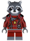 Minifig No: sh0090  Name: Rocket Raccoon - Dark Red Outfit, Dark Bluish Gray Head