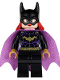 Minifig No: sh0092  Name: Batgirl - Minifigure, Black Suit, Lavender Cape