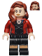 Minifig No: sh0174  Name: The Scarlet Witch (Wanda Maximoff) - Printed Black Legs, Reddish Brown Hair