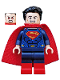 Minifig No: sh0220  Name: Superman - Dark Blue Suit, Tousled Hair, Red Boots