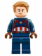 Minifig No: sh0264  Name: Captain America - Dark Blue Suit, Reddish Brown Hands, Hair, Dark Brown Eyebrows