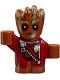 Minifig No: sh0381  Name: Groot - Baby, Reddish Brown with Dark Red Outfit