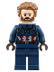 Minifig No: sh0495  Name: Captain America - Dark Blue Suit, Dark Brown Hands, Hair