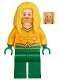 Minifig No: sh0557  Name: Aquaman - Yellow Long Hair