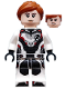 Minifig No: sh0571  Name: Black Widow - White Jumpsuit, Dark Orange Ponytail