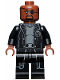 Minifig No: sh0585a  Name: Nick Fury - Gray Sweater and Black Trench Coat, Shirt Tail