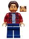 Minifig No: sh0602  Name: Ned Leeds - Dark Red Plaid Shirt, Dark Blue Legs