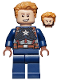 Minifig No: sh0729  Name: Captain America - Dark Blue Suit, Reddish Brown Hands, Hair, Dark Brown Eyebrows, Chin Strap