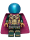 Minifig No: sh0783  Name: Mysterio - Magenta Trim, Dark Azure Head, Satin Trans-Light Blue Helmet, Single Hole Cape