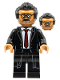 Minifig No: sh0787  Name: Lt. James Gordon, Black Hair, Black Suit, Dark Red Tie