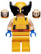 Minifig No: sh0805  Name: Wolverine - Bright Light Orange and Black Mask, Blue Hands