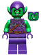 Minifig No: sh0813  Name: Green Goblin - Bright Green Skin, Dark Purple Outfit, Small Yellow Eyes, Plain Legs