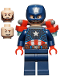 Minifig No: sh0818  Name: Captain America - Dark Blue Suit, Red Hands, Helmet, Jet Pack