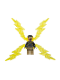 Minifig No: sh0891  Name: Electro - Black and Dark Tan Outfit, Medium Brown Head, Large Electricity Wings