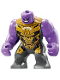 Minifig No: sh0896  Name: Thanos - Large Figure, Medium Lavender Arms Plain, Dark Bluish Gray Outfit with Gold Armor, Angry