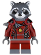 Minifig No: sh090  Name: Rocket Raccoon - Dark Red Outfit, Dark Bluish Gray Head